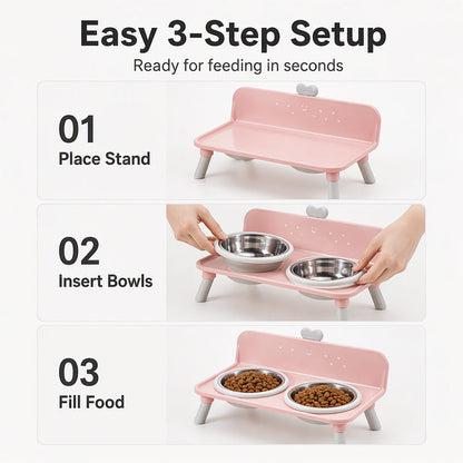 📢📢40% OFF !! ⏰ Elevated Pet Bowls – Detachable & double‑bowl design 🐾✨