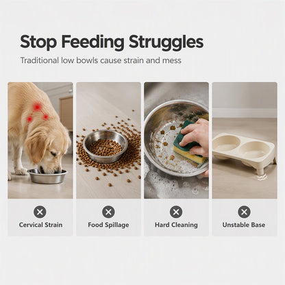 📢📢40% OFF !! ⏰ Elevated Pet Bowls – Detachable & double‑bowl design 🐾✨