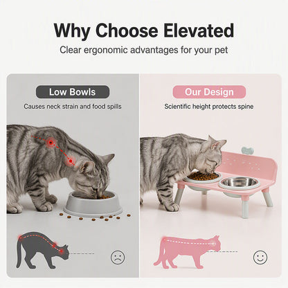 📢📢40% OFF !! ⏰ Elevated Pet Bowls – Detachable & double‑bowl design 🐾✨