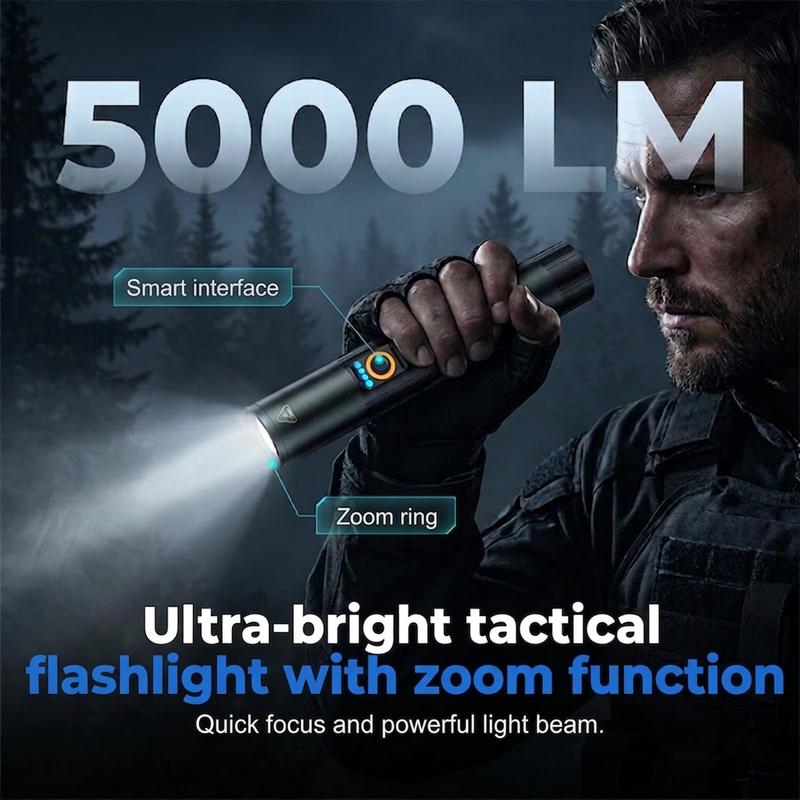 📢📢40% OFF !! ⏰Ultra-Bright Tactical Flashlight with Zoom Function