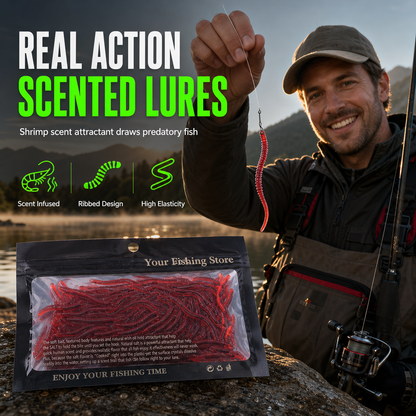⏳Time-Limited Special⏰Simulation Earthworm Soft Fishing Lures – Scented, Lifelike, Durable 🌊