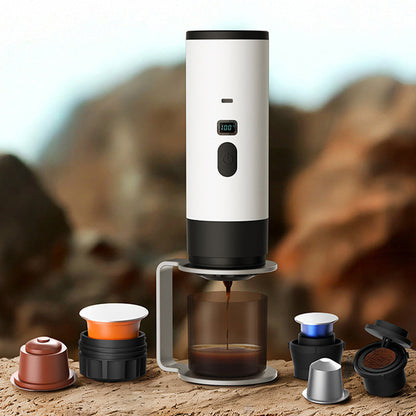📢📢50% OFF !! ⏰ Portable Espresso Maker – digital display, Type-C rechargeable, 90ml tank & 120ml cup. Enjoy fresh hot coffee anywhere! 🛡️💪