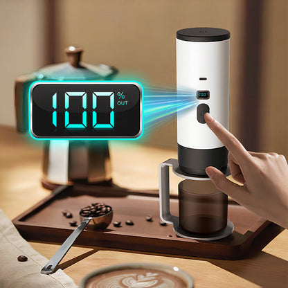 📢📢50% OFF !! ⏰ Portable Espresso Maker – digital display, Type-C rechargeable, 90ml tank & 120ml cup. Enjoy fresh hot coffee anywhere! 🛡️💪