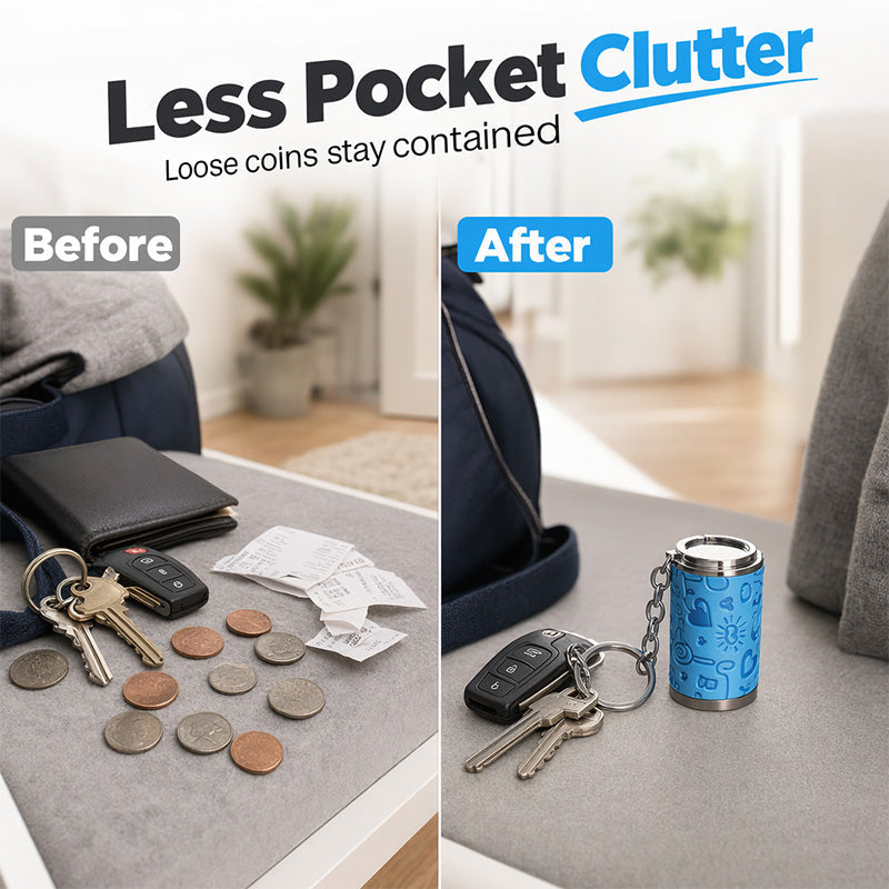 📢📢40% OFF !! ⏰Portable Coin Holder Keychain Storage