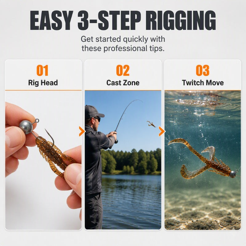 🎣 Realistic Shrimp Soft Lures – Floating & lifelike action ✨