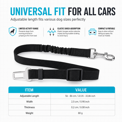 📢📢40% OFF !! ⏰Elastic Nylon Dog Car Safety Harness