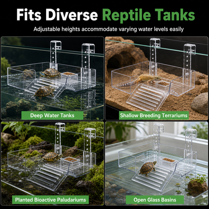 Adjustable Hanging Acrylic Turtle Basking Platform for High Water Level Tanks