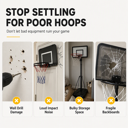 📢📢50% OFF !! ⏰No Drill Wall Mounted Folding Basketball Hoop Toy Set for Kids Indoor and Outdoor Play