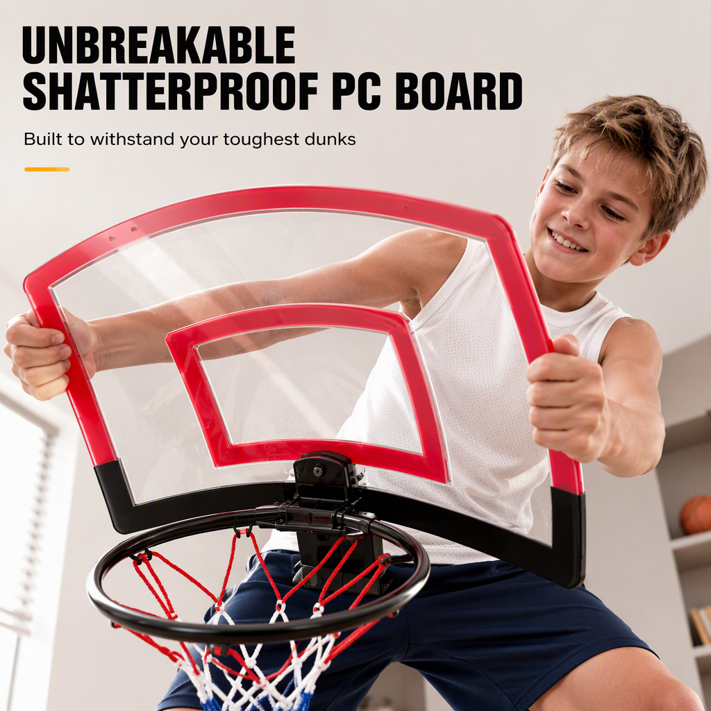 📢📢50% OFF !! ⏰No Drill Wall Mounted Folding Basketball Hoop Toy Set for Kids Indoor and Outdoor Play