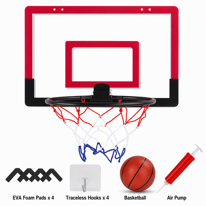 📢📢50% OFF !! ⏰No Drill Wall Mounted Folding Basketball Hoop Toy Set for Kids Indoor and Outdoor Play