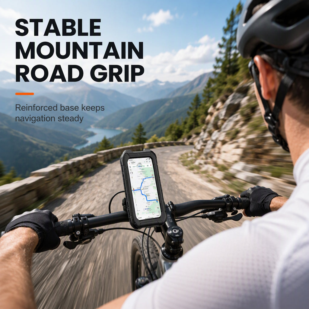 📢📢50% OFF !! ⏰Waterproof Motorcycle and Bicycle Phone Holder with Touch Screen and 360 Degree Rotation