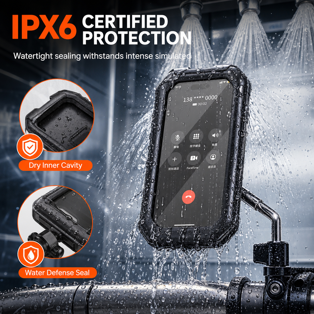 📢📢50% OFF !! ⏰Waterproof Motorcycle and Bicycle Phone Holder with Touch Screen and 360 Degree Rotation