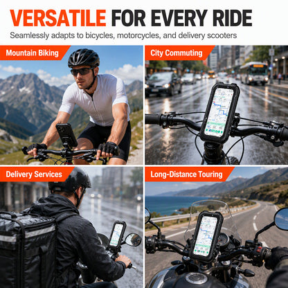 📢📢50% OFF !! ⏰Waterproof Motorcycle and Bicycle Phone Holder with Touch Screen and 360 Degree Rotation