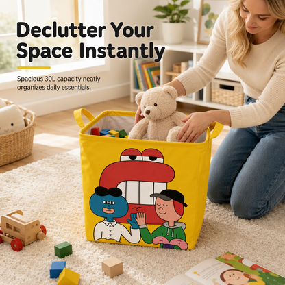 📢📢50% OFF !! ⏰Cute Cartoon Folding Car Trunk Organizer Bin Large Capacity Collapsible Storage Basket for Sundries