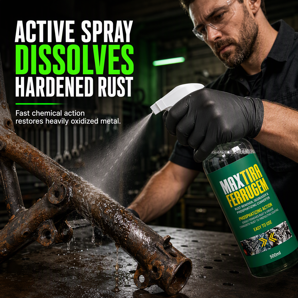 ✨3 in 1 Rust Remover and Phosphating Agent for Metal Parts 500ml with Spray Nozzle to Remove Grease and Rust and Form a Rustproof Protective Film