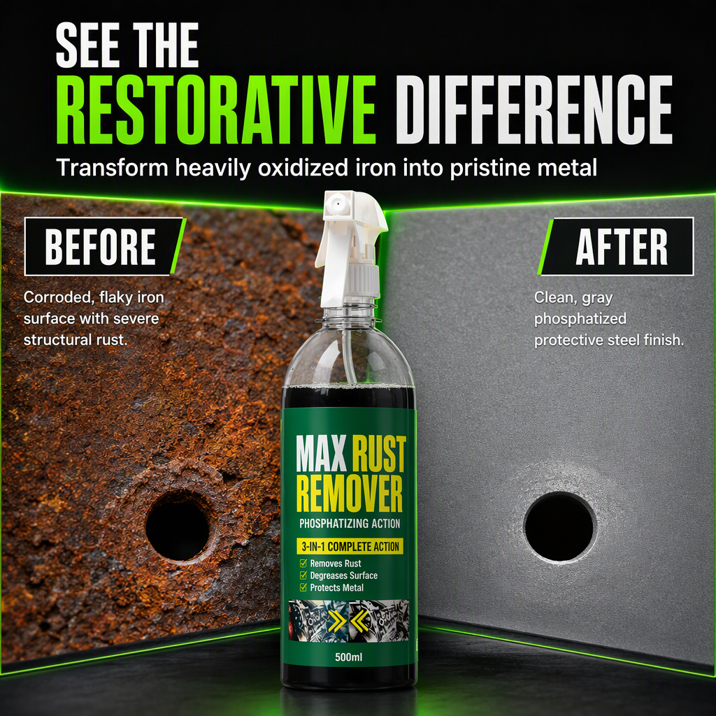 ✨3 in 1 Rust Remover and Phosphating Agent for Metal Parts 500ml with Spray Nozzle to Remove Grease and Rust and Form a Rustproof Protective Film