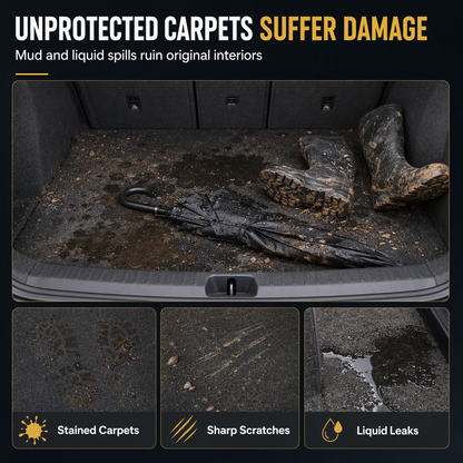 Universal PVC Leather Car Trunk Mat Cargo Liner for Sedans and SUVs Easy to Clean 100x70cm