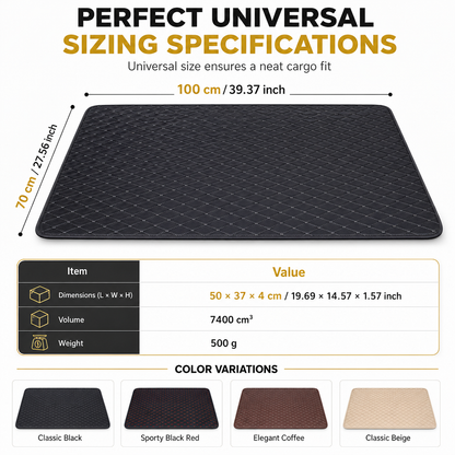 Universal PVC Leather Car Trunk Mat Cargo Liner for Sedans and SUVs Easy to Clean 100x70cm