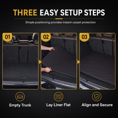 Universal PVC Leather Car Trunk Mat Cargo Liner for Sedans and SUVs Easy to Clean 100x70cm