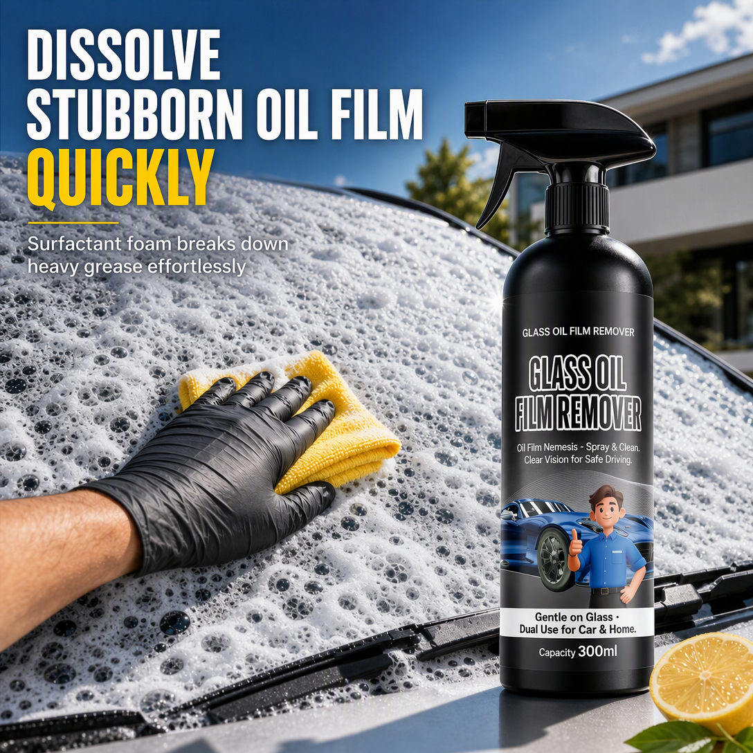 🚗 50% OFF! 💧 Windshield Oil-Film Remover Spray – Degreases & clears glare ✨