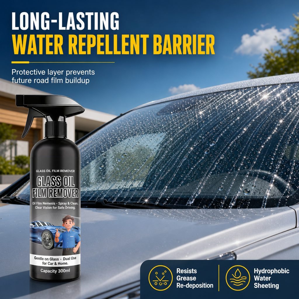 🚗 50% OFF! 💧 Windshield Oil-Film Remover Spray – Degreases & clears glare ✨