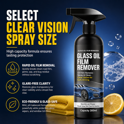 🚗 50% OFF! 💧 Windshield Oil-Film Remover Spray – Degreases & clears glare ✨