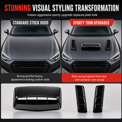 🚗 Car Hood Air Vent Sticker – Shark Gill Style Decorative Intake Scoop Trim ✨
