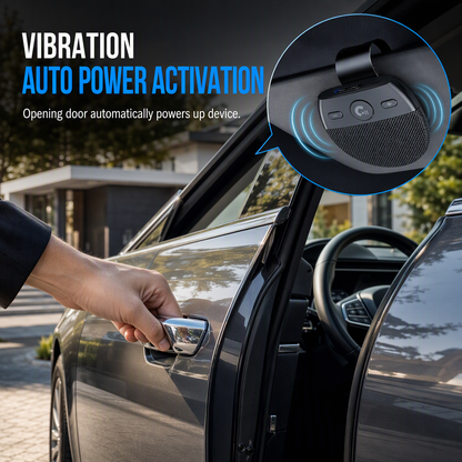 SP11 Car Sun Visor Bluetooth Hands Free Speakerphone with Vibration Activated Auto Power On A2DP Support and Caller ID Voice Prompt