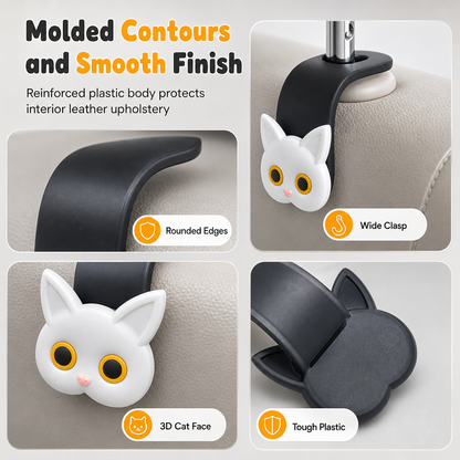 📢📢50%  OFF !! ⏰Universal Cartoon Cat Car Seat Headrest Hook Backseat Organizer Hanger for Vehicle Storage