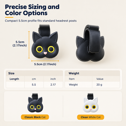 📢📢50%  OFF !! ⏰Universal Cartoon Cat Car Seat Headrest Hook Backseat Organizer Hanger for Vehicle Storage