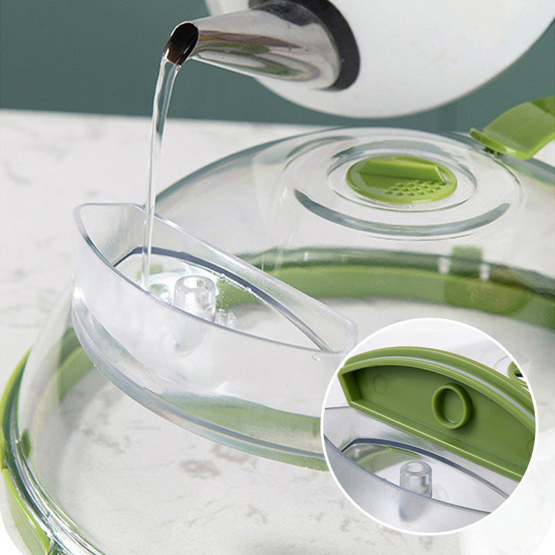 🫧💭✨Clear anti-splash microwaveable cover with water steamer and handle🫧💭✨