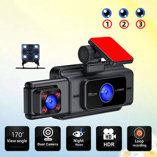 Vehicle Night Vision 3- Channel Dash Camera